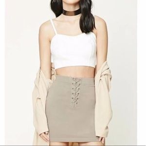 Mini skirt with lace up detail